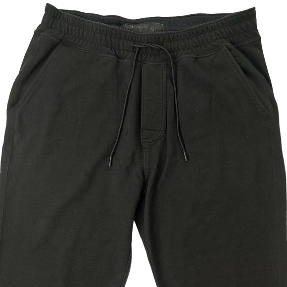 Abercrombie & Fitch Sweatpants Mens Medium Black Tapered Ankle Zip Athletic Gym - Picture 2 of 11